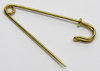 Large safety pin - gold coloured 3" long