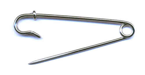 Large safety pin - silver coloured 3" long