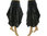 Lagenlook linen balloon parachute skirt with stripes, in black XL