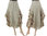 Lagenlook linen balloon parachute skirt with roses, in beige M-L