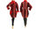 Lagenlook fall winter balloon coat, boiled wool red grey S