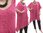 Lagenlook knitted A-line sweater tunic Emily, cotton mix in pink L-XXL