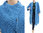Blue chunky knit coat, hand knitted merino cashmere M-XXL