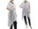 Lagenlook flared tunic with funny collar, viscose white M-L