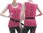Lagenlook hand knitted cabled tank top Jule, cotton mix in pink S-L