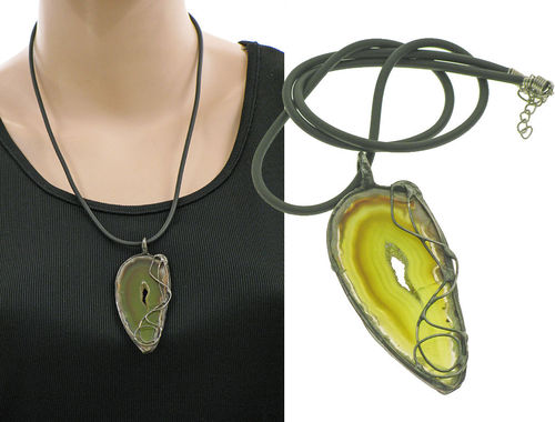 Lagenlook unique handmade necklace - agate
