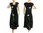 Lagenlook maxi linen balloon dress, black white M-L