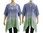 Lagenlook boho flared tunic, lilac with mint L-XL