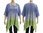 Lagenlook boho flared tunic, lilac with green L-XXL