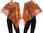 Lagenlook knit linen poncho wrap top in orange pink brown S-XL