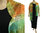 Lagenlook knit linen scarf shawl wrap in green orange S-XL