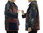 Handmade boho artsy silk coat jacket, patchwork navy, berry M-L
