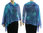 Lagenlook knit linen shawl wrap cape in blue shades S-XL