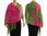 Lagenlook knit linen shawl wrap cape in pink green S-XL