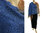 Lagenlook knit linen shawl wrap cape in blue cinnamon S-XL