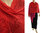 Lagenlook knit linen shawl wrap cape in red pink S-XL
