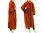 Lagenlook maxi coat with stripes boiled wool in rust black XL-XXL