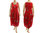 Fab artsy boho balloon dress with flowers crinkle cotton in red grey M-L