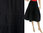 Boho knee-length wide swinging tiered skirt, canvas black S-M