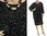 Beautiful knit dress, merino wool in black with lurex L-XL