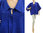Lagenlook wide summer tunic, linen in cobalt blue L-XL