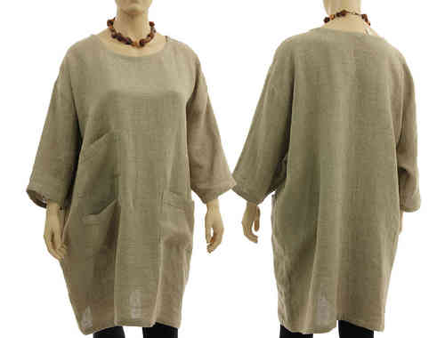 Lagenlook wide shaped, oversized dress tunic, linen in nature L-XXXL