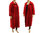 Puristic lagenlook oversized maxi coat duster, boiled wool in red L-XXL