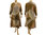 Beautiful long flared knit dress, merino wool in beige brown L-XL/XXL