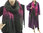 Cozy knit wool shawl wrap cape scarf in pink grey-taupe S-XXL