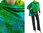Cozy knit wool shawl wrap cape scarf in green blue S-XXL