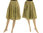 Wide swinging boho skirt linen wool mix in yellow-beige S