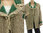 Lagenlook boho jacket with lapel collar, linen in natural green M-L