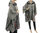 Boho artsy hooded cape poncho with stripes, boiled wool grey S-XXXL