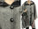 Boho artsy hooded cape poncho with stripes, boiled wool grey S-XXL