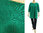 Lagenlook sweater Cloe, merino in emerald with glitter thread L-XL