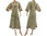 Lagenlook frayed linen dress with pocket and silk ribbon, in nature L-XL
