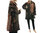 Boho artsy silk coat jacket, patchwork brown shades M-L