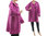Lagenlook hooded jacket, exclusive boiled wool in purple-pink L-XL