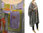 Artsy boho handpainted linen poncho cape cover in grey S-XXL