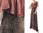 Boho maxi linen dress with carmen collar, in brown S