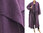 Maxi wrap coat waterfall collar, boiled felted wool in purple L-XL