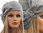 Boho lagenlook hat cap with bow boiled wool in light grey M-XL