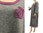 Lagenlook cozy winter dress boiled felted wool in grey purple L-XL