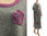 Lagenlook cozy winter dress boiled felted wool in grey purple L-XL