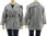 Lagenlook wrap jacket with large collar, boiled felted wool in grey L-XXL