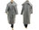 Maxi wrap coat large collar, boiled felted wool in grey XL-XXXL