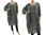 Boho tunic dress with pockets, linen-cotton gauze in grey M-XL