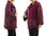 Boho artsy silk coat jacket, patchwork berry shades L-XL