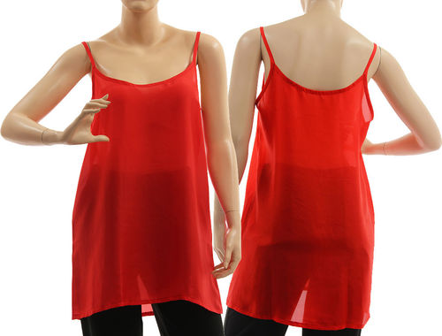 Slip top, strappy tank top, lingerie top, summer top, pure silk in red L-XL