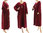 Long puristic fall winter dress fine merino wool in burgundy L-XXL